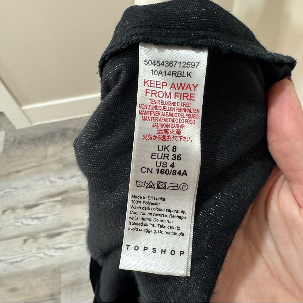 Topshop women black shimmer mini dress size‎ 4 - Picture 7 of 7